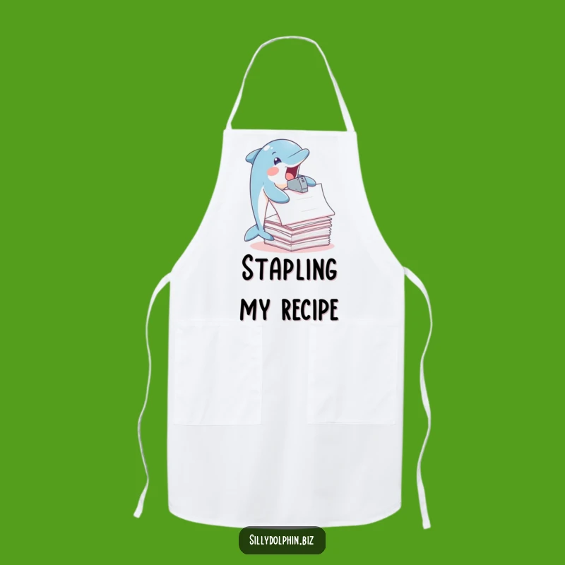 Funny Dolphin Stapler Apron: Get Things Done Dolphin Chef, Unique Funny Gift