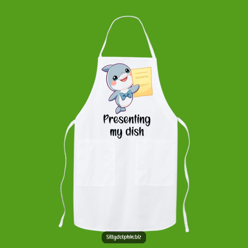 Funny Dolphin Bowtie Apron: Culinary Comedy with a Report-Ready Dolphin, Funny Gift