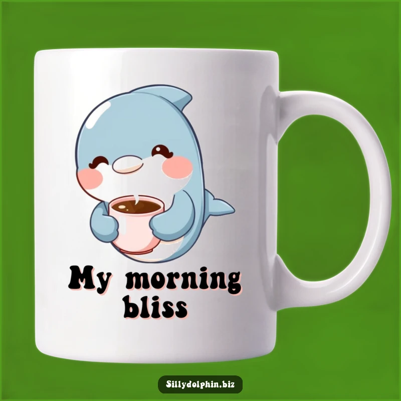 Funny Dolphin Coffee Mug: Relaxed Dolphin Enjoying a Hot Drink, Perfect Funny Gift