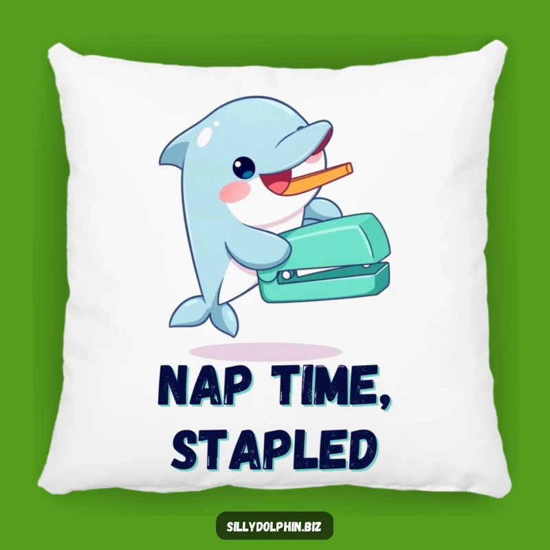 Funny Dolphin Stapler Pillow - Comfy & Enthusiastic Decor