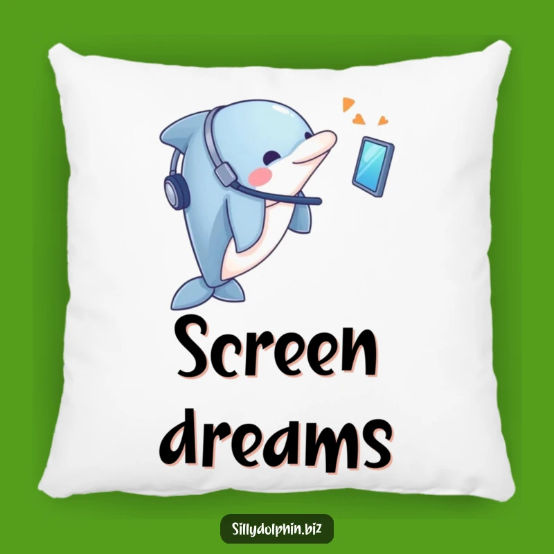 Funny Dolphin Headset Pillow: Comfy Support Dolphin Decor, Fun Funny Gift