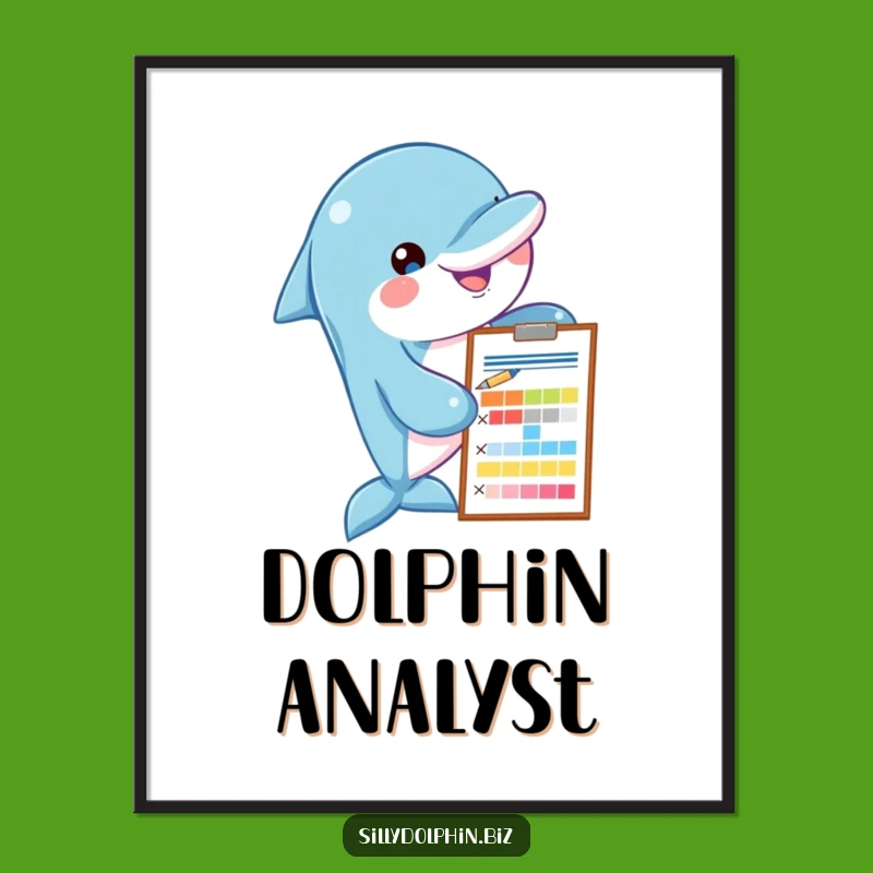 Funny Dolphin Chart Digital Art Print - Instant Analytical Decor