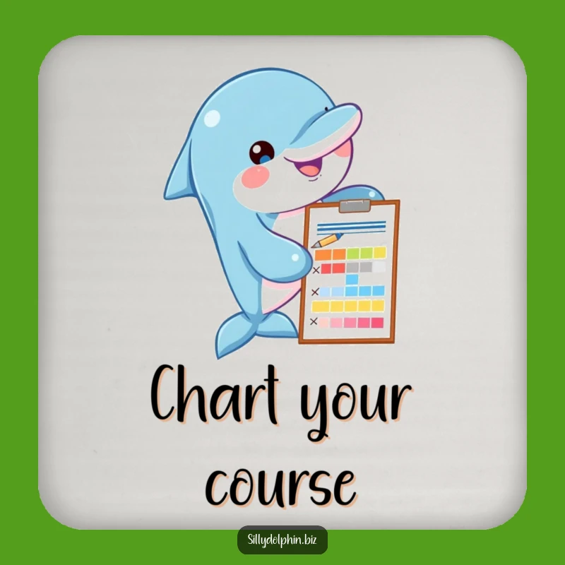 Funny Dolphin Chart Coaster - Analytical Protection & Gift
