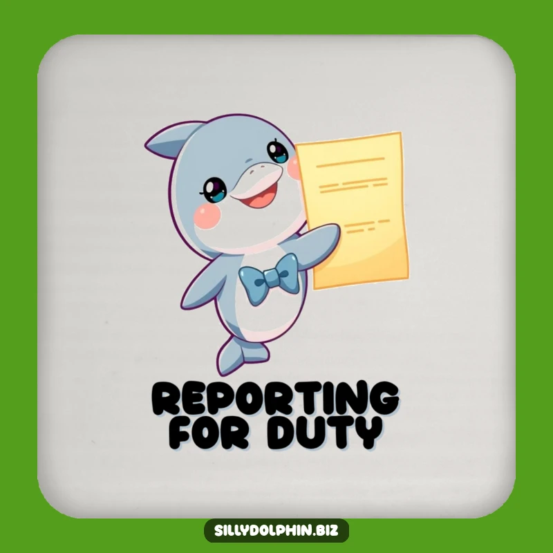 Funny Dolphin Bowtie Coaster: Protect Surfaces with a Presenting Dolphin, Hilarious Gift