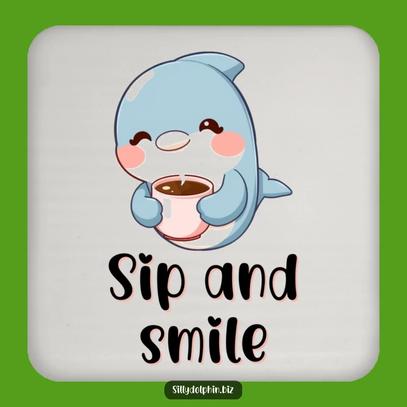 Funny Dolphin Coffee Coaster: Protect Surfaces with Coffee Dolphin, Hilarious Gift