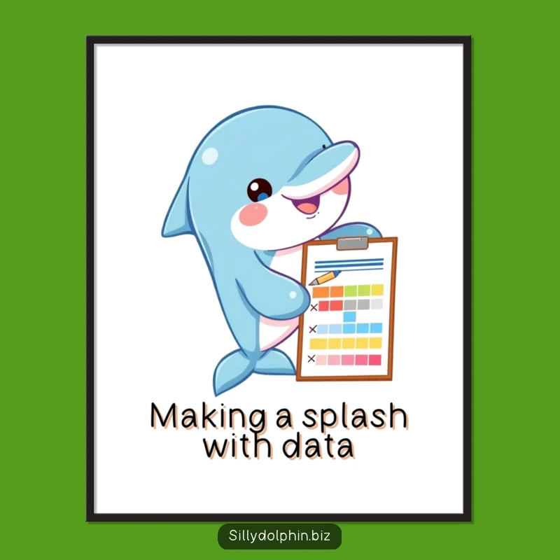 Funny Free Printable Wall Art: Dolphin Analyst, Downloadable Decor