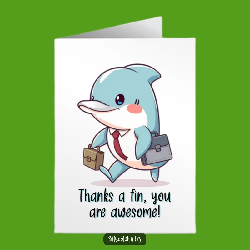 Free Printable Funny Dolphin Thank You Card - Appreciative Downloadable Message
