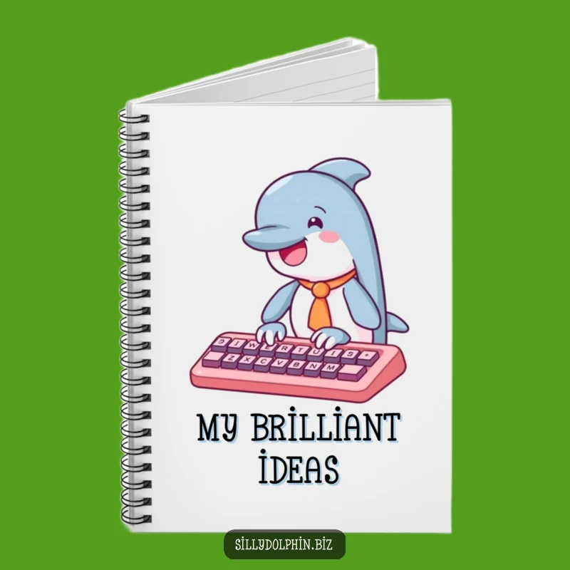 Funny Dolphin Tie Typing Notebook - Witty Journal & Gift