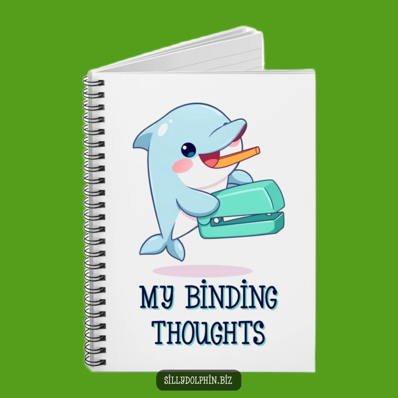 Funny Dolphin Stapler Notebook - Enthusiastic & Organized Gift