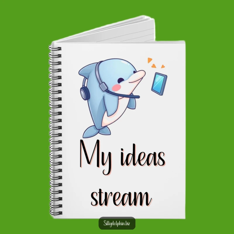 Funny Dolphin Headset Notebook: Tech Notes Dolphin Journal, Perfect Funny Gift