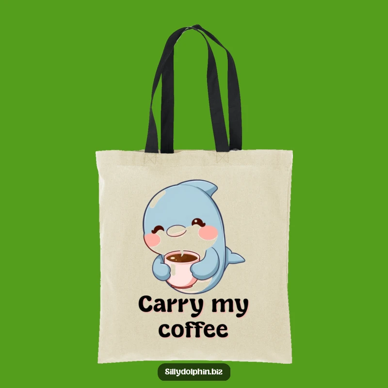 Funny Dolphin Coffee Tote Bag: Carry Your Brew Dolphin Bag, Perfect Funny Gift