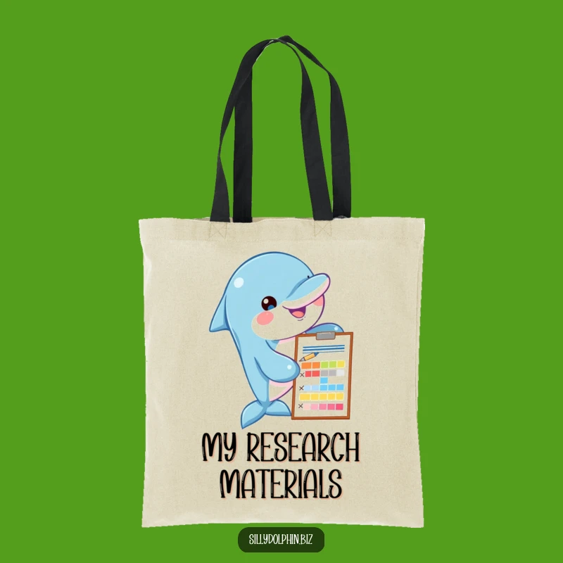 Funny Dolphin Chart Tote Bag - Analytical & Practical Accessory